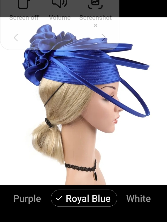 Accessories - Royal Blue Fascinator Hat with Decorative Bow